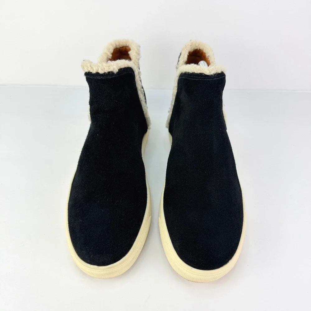Lucky Brand 10M Laycia Black Suede Shearling Lined Womens Winter Ankle Boots - Picture 3 of 11